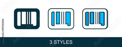 Filled outline Barcode icon isolated on white background. Vector