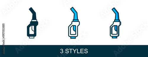 Filled outline Gasoline pump nozzle icon isolated on white background. Fuel pump petrol station. Refuel service sign. Gas station icon. Vector