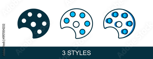 Filled outline Palette icon isolated on white background. Vector