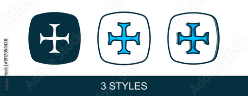 Filled outline Crusade icon isolated on white background. Vector