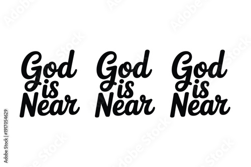 Three handwritten script variations convey the comforting religious.