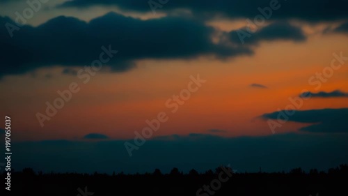 Sunset sky with soft pastel colors creating a soothing gradient, reflecting the tranquility and atmosphere of the natural landscape during the golden hour