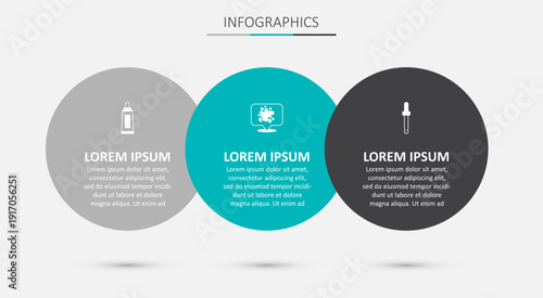 Set Paint spray, Tube with paint palette and Eyedropper color picker. Business infographic template. Vector