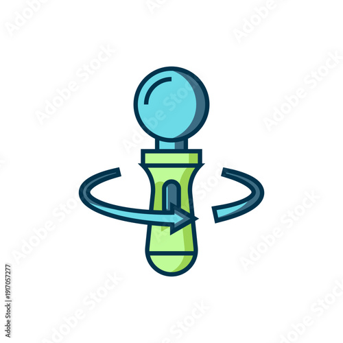 Filled VR controller game icon isolated on white background. Virtual reality experience, sensation of presence, position-tracking technology device. Flat filled outline style with shadow. Vector