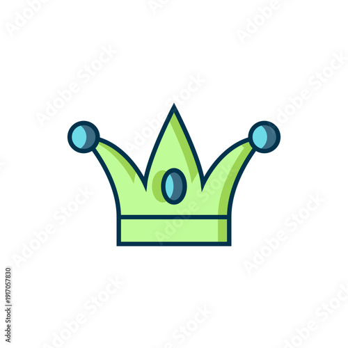 Filled outline Jester hat with bells isolated on white background. Clown icon. Amusement park funnyman sign. Flat filled outline style with shadow. Vector