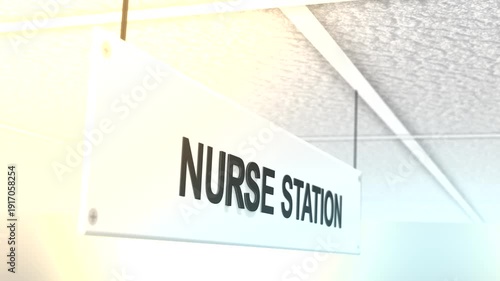 Cinematic Hospital Sign Filler Shot Series - Nurse Station