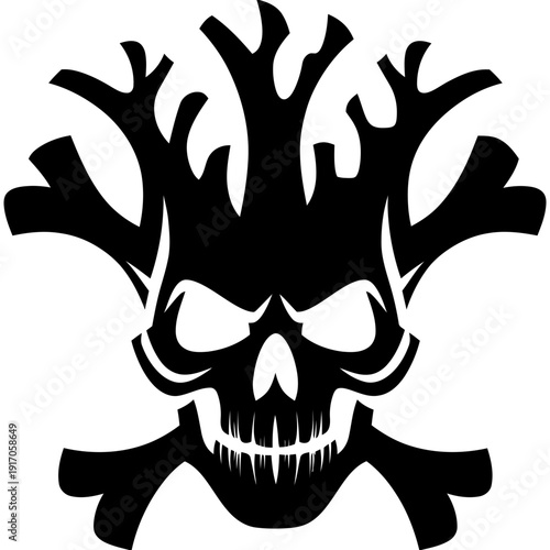 Wallpaper Mural Vector Art Bold Pirate Skull Illustration with Coral and Barnacles for Tattoo or Logo Design Torontodigital.ca