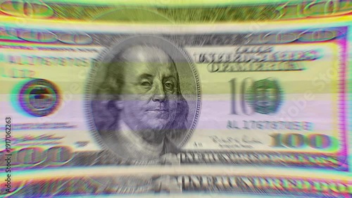 100 dollar bill grunge. Computer generated 3d render