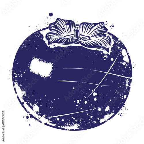 Grunge texture grunge circle with orchid flower design element for graphic resources and creative projects  a blue circle with an orchid on top Vintage Style