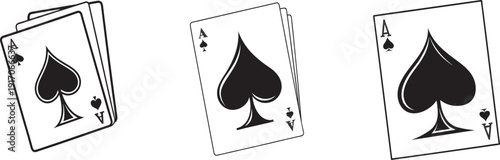 black spade playing card suit symbol set
