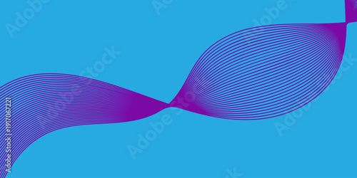 Graceful wavy lines creating a smooth abstract pattern across a vibrant purple background offering a modern aesthetic