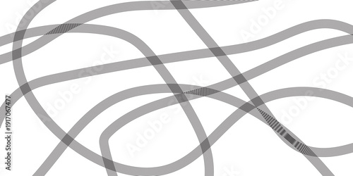 Abstract white background with intersecting gray wavy lines geometric pattern art
