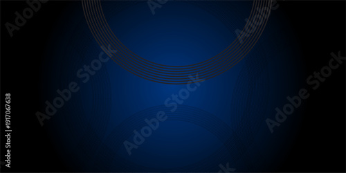 Dark blue abstract background with subtle circular lines and gradient light