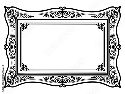 Ein dekorativer,geschlossener Rahmen mit symmetrischen Zierelementen und freier Innenfläche. Ideal als Basis für personalisierte Gravuren,wechselbare Einsätze oder modulare Laser-Projekte.KI Generiert