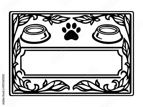 Ein personalisierbares Schild für Futterplätze mit Napf-Symbol. Praktisch und dekorativ zugleich.KI Generiert