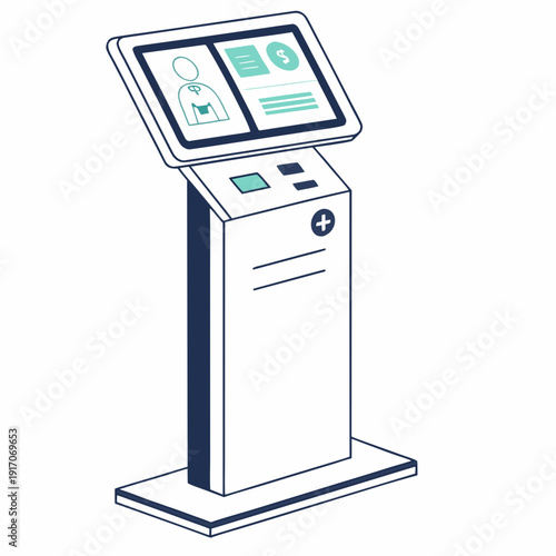 Modern self-service kiosk with interactive screen for easy transactions