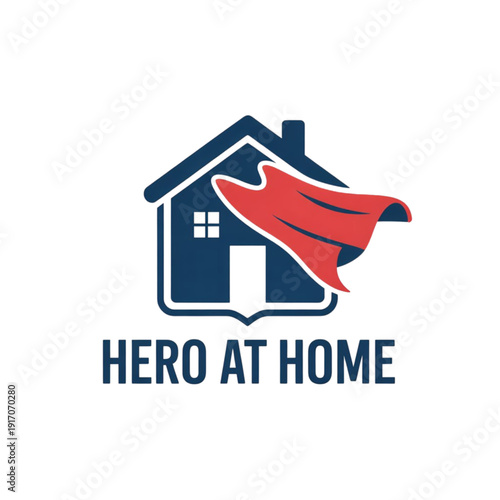 Superhero cape attached to a house illustrating hero at home concept Vector, illustration