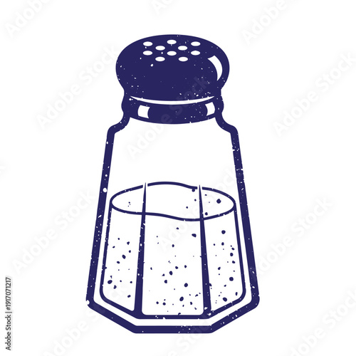 Grunge texture Vintage style illustration of a salt shaker with a grungy texture  kitchen utensil for seasoning food Vintage Style