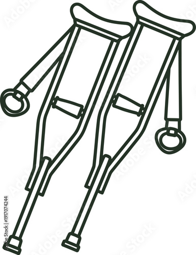 A pair of crutches for mobility assistance and support
