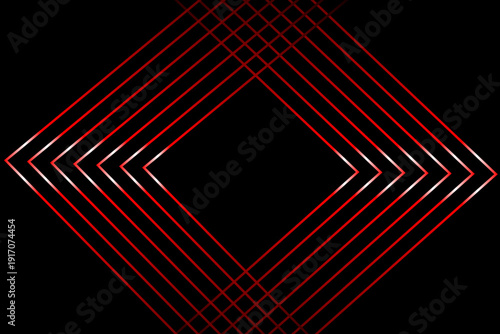 Abstract red expanding geometric lines on black background motion design animation, seamless loop