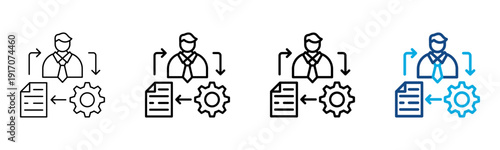 Procedures Icon Different Style Outline Collection Set Vector Illustration