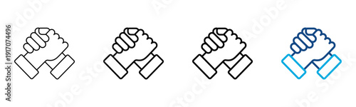 Trust Icon Different Style Outline Collection Set Vector Illustration