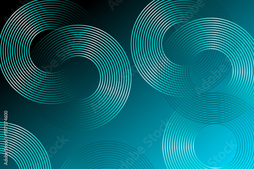 Vibrant abstract background with teal and turquoise concentric circles