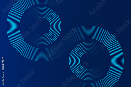 Modern blue concentric circles background for technology design