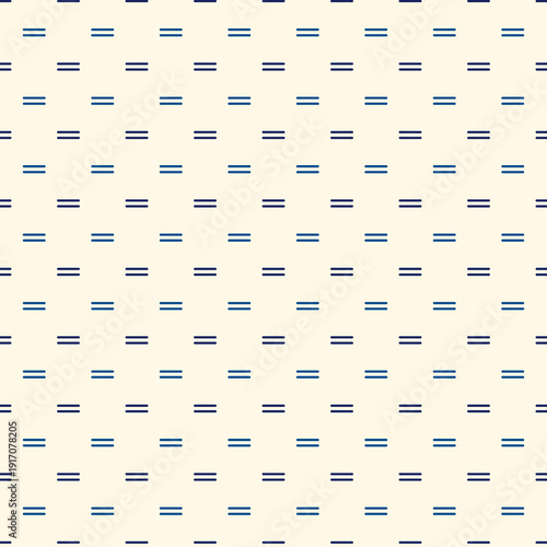 Seamless surface pattern with strokes. Repeated broken horizontal lines. Dashes motif. Simple geometric ornament. Hatched minimalist wallpaper. Modern abstract background with stitches. Vector