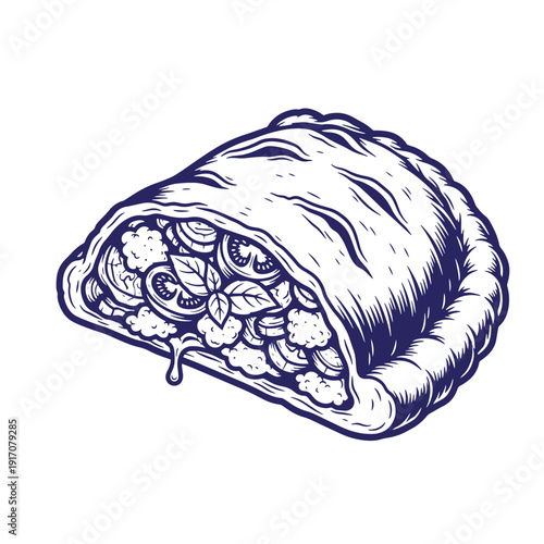 Grunge texture Delicious vegetarian burrito with melted cheese and fresh herbs inside  tasty mexican food Vintage Style