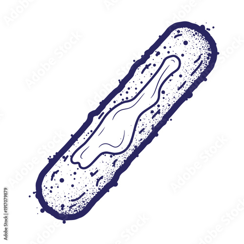 Grunge texture Graphic illustration of a tampon with a grunge effect and splatters around it for hygiene and health concepts Vintage Style