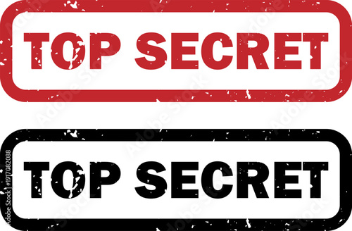 Top secret. Security Vector Stamps Bundle. Classified Minimalistic Badges, Censored Labels, Transparent Grunge Effects. Classified Document Design. Vintage Security Seal.