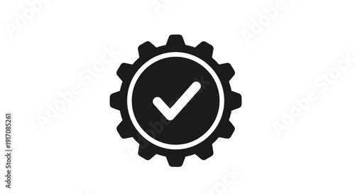 Black Gear Icon with White Checkmark.