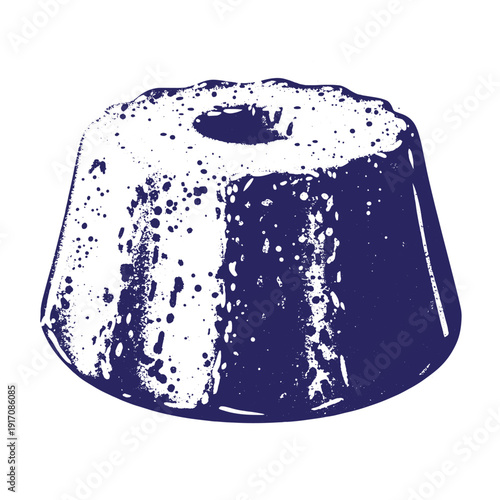 Grunge texture Blue dessert with white splatter effect on top  sweet treat with artistic design elements Vintage Style