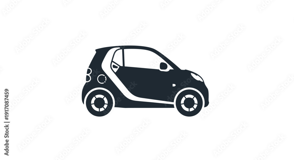 Fototapeta premium Smart Car Illustration Side View.