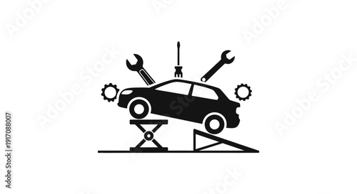 Car Maintenance Repair Service Illustration Graphic.