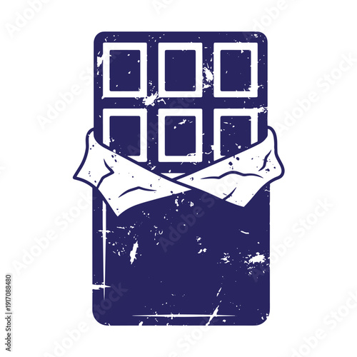 Grunge texture Grungy blue film roll icon with white accents and distressed texture on white background Vintage Style