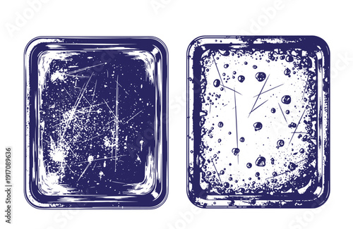 Grunge texture grungy rectangle frames with scratches and splatters  grunge design elements Vintage Style
