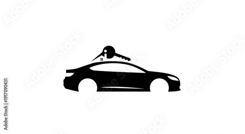 Silhouette of Person Sitting on Car Roof.