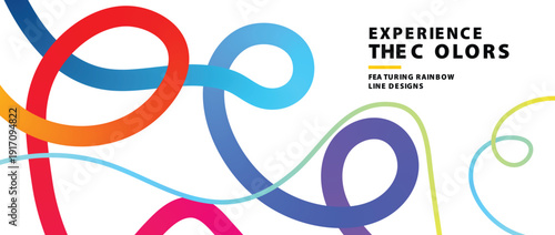 Vibrant colorful swirls artwork with tagline