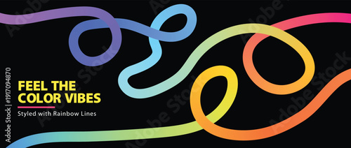 Vibrant colorful swirls on black background with inspirational text