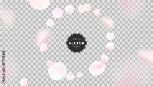 Soft pink petals forming a delicate circular frame, perfect for design use.