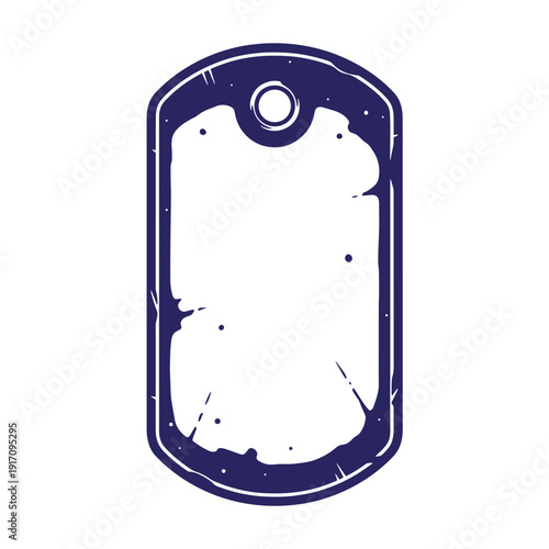 Grunge texture grungy dog tag with blank space for text on white background for design and layout purposes Vintage Style