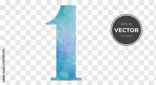 Stylish number one in blue tones, perfect for modern designs.