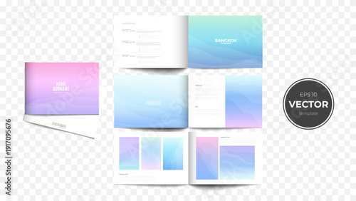 Elegant pastel portfolio mockup with modern design elements and soft gradients.