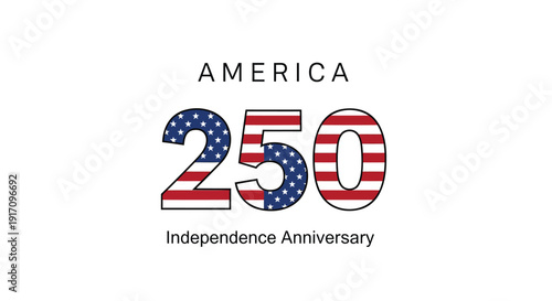 USA 250th Independence Anniversary America patriotic vector icon
