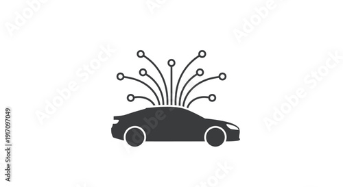 Car with Lines and Circles Emitting.