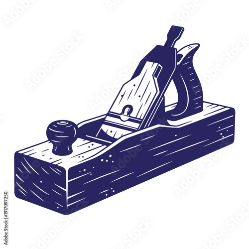Grunge texture Woodworking hand plane tool for smoothing wood surfaces in carpentry and woodcraft  essential tool for craftsmen and DIY enthusiasts Vintage Style