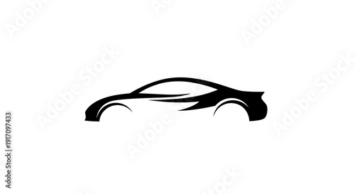 Black Silhouette of a Sports Car.