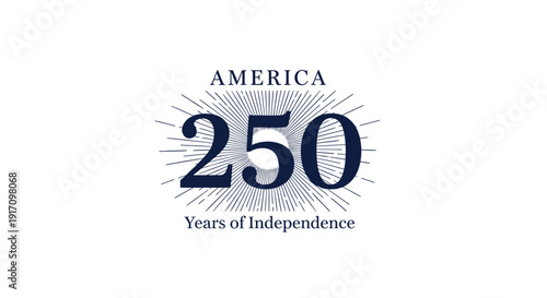 America 250 years of independence logo, patriotic symbol, vector illustration